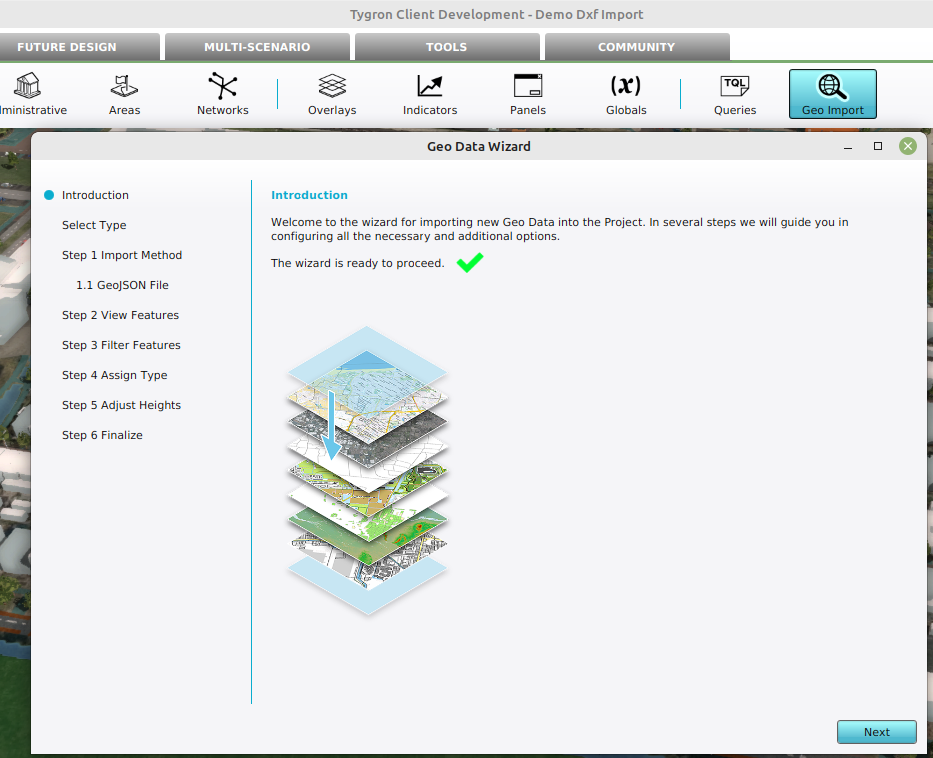 The Geo Import button in the ribbon bar