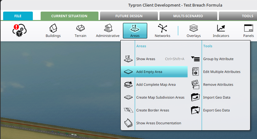 Add a new empty area.