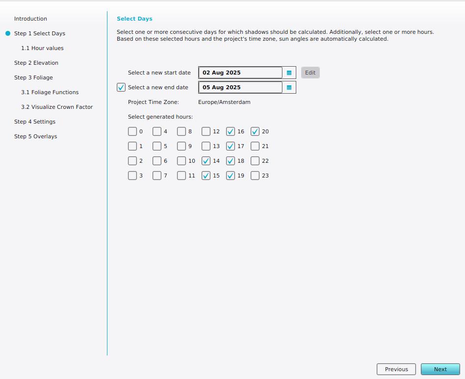 Select a start and end date.
