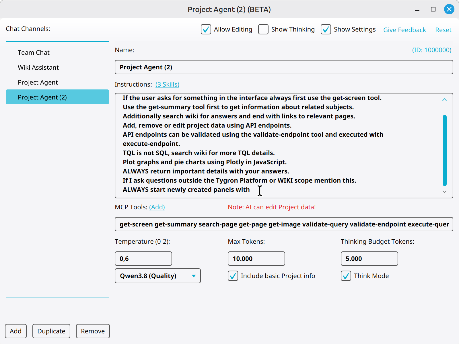 Select and edit the text in the instructions field.