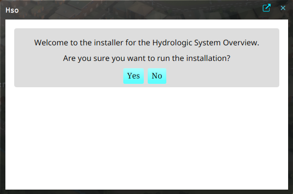 Installer opening message shown when opening the imported text panel.