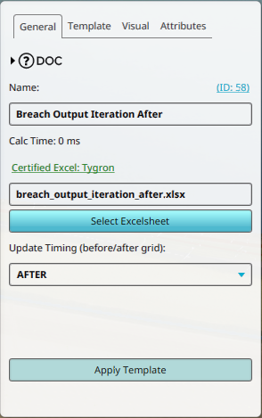 Clicking on the Apply Template button.
