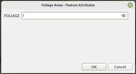 Confirming a new feature with the attribute form.