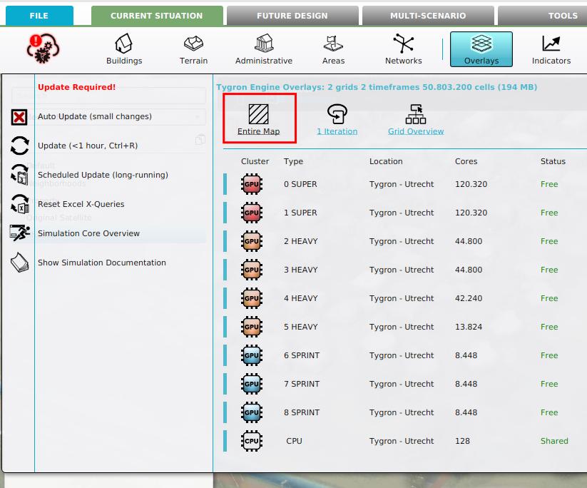 Selecting the entire map link in the Calculation panel