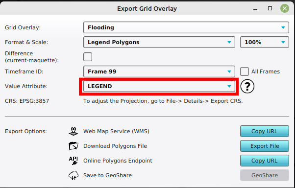Optionally configure the Value Attribute of exported features to contain a value different from their Legend Entry Name.