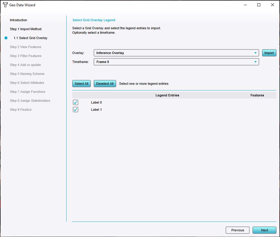 Select the Inference Overlay and all legend entries.