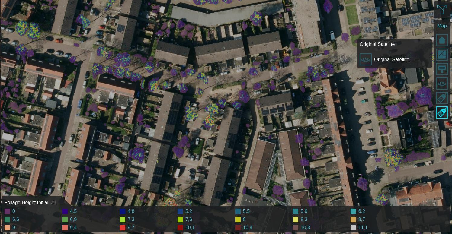 DSM subtracted by DTM on identified features