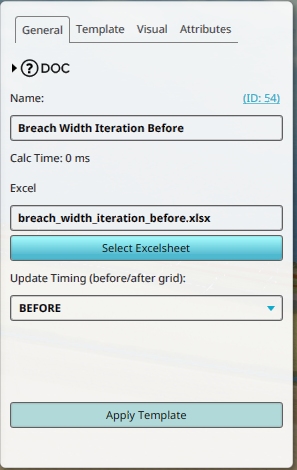 Clicking on the Apply Template button.