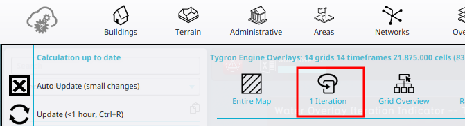 The Iterations link found in the Calculation panel.