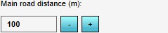 Change the "Main road distance" parameter of the Parametric Design.