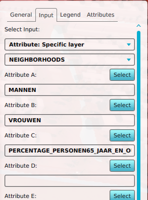 Combo overlay's input for Neighborhood attributes.