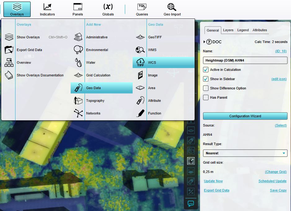 Add a WCS Overlay using the AHN4 source