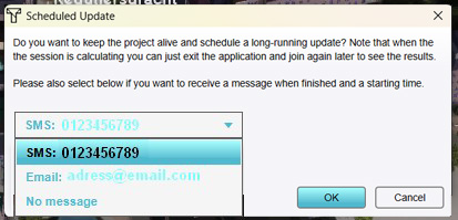 Options to be notified (or not).